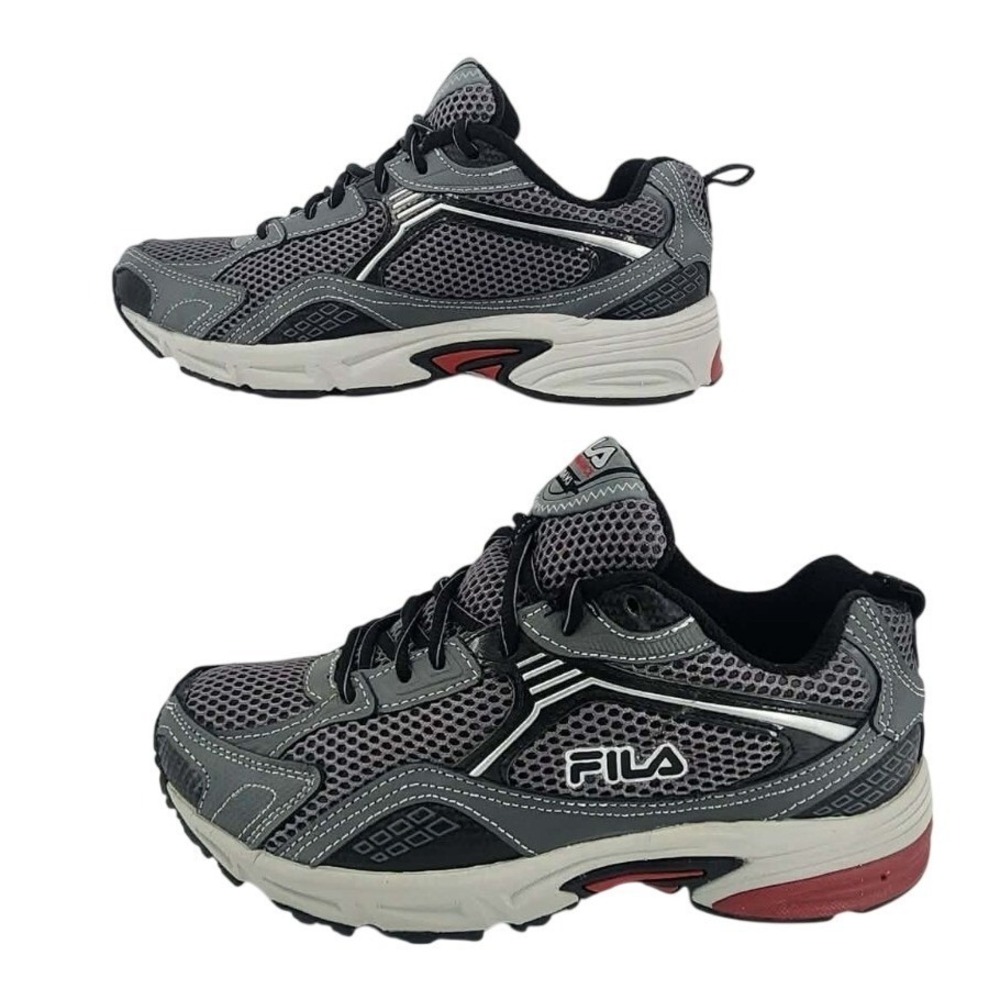 Fila Performance MMXI Mens Size 8 Grey Black Red Athletic Sneakers 1HR050LZ-063
